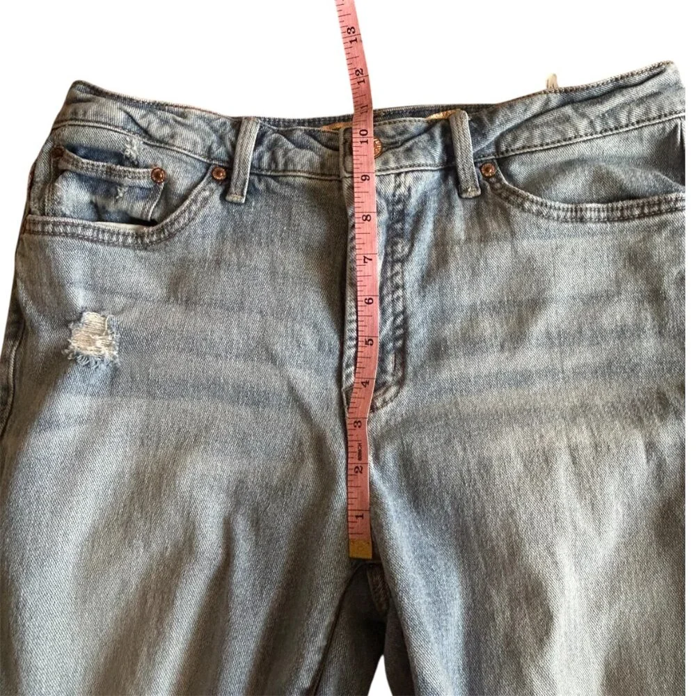 Seven7 Jeans Size 8 Light Wash Distressed Mid Rise Stretch Denim - Picture 11 of 13